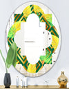 Tropical Gold Luxury Pattern II - Modern Round or Oval Wall Mirror - Quatrefoil