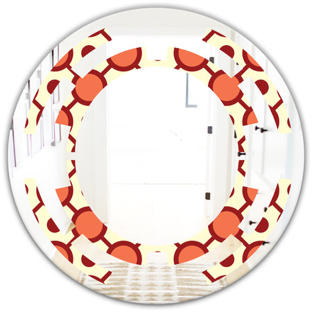 Abstract Retro Geometrical Design IX - Modern Round or Oval Wall Mirror - Space