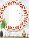 Abstract Retro Geometrical Design IX - Modern Round or Oval Wall Mirror - Leaves