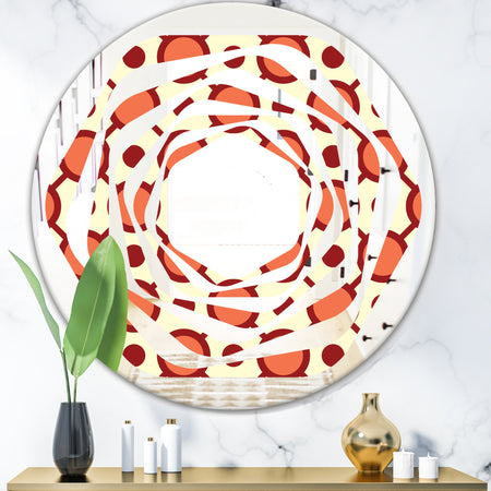 Abstract Retro Geometrical Design IX - Modern Round or Oval Wall Mirror - Whirl