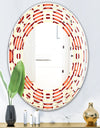 Abstract Retro Geometrical Design IX - Modern Round or Oval Wall Mirror - Wave