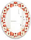 Abstract Retro Geometrical Design IX - Modern Round or Oval Wall Mirror - Leaves