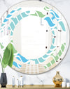 Abstract Design Retro Pattern II - Modern Round or Oval Wall Mirror - Space