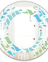 Abstract Design Retro Pattern II - Modern Round or Oval Wall Mirror - Space