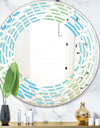 Abstract Design Retro Pattern II - Modern Round or Oval Wall Mirror - Wave