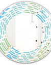 Abstract Design Retro Pattern II - Modern Round or Oval Wall Mirror - Wave