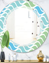 Abstract Design Retro Pattern II - Modern Round or Oval Wall Mirror - Triple C