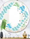 Abstract Design Retro Pattern II - Modern Round or Oval Wall Mirror - Quatrefoil