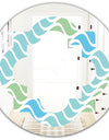 Abstract Design Retro Pattern II - Modern Round or Oval Wall Mirror - Quatrefoil