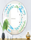 Abstract Design Retro Pattern II - Modern Round or Oval Wall Mirror - Space