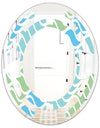 Abstract Design Retro Pattern II - Modern Round or Oval Wall Mirror - Space