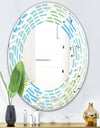 Abstract Design Retro Pattern II - Modern Round or Oval Wall Mirror - Wave