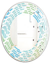 Abstract Design Retro Pattern II - Modern Round or Oval Wall Mirror - Wave