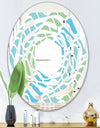 Abstract Design Retro Pattern II - Modern Round or Oval Wall Mirror - Whirl