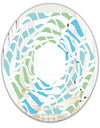 Abstract Design Retro Pattern II - Modern Round or Oval Wall Mirror - Whirl