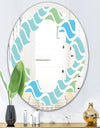 Abstract Design Retro Pattern II - Modern Round or Oval Wall Mirror - Quatrefoil