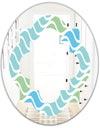 Abstract Design Retro Pattern II - Modern Round or Oval Wall Mirror - Quatrefoil