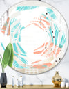 Retro Tropical Foliage II - Modern Round or Oval Wall Mirror - Whirl