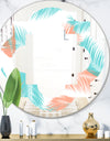 Retro Tropical Foliage II - Modern Round or Oval Wall Mirror - Quatrefoil