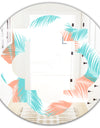 Retro Tropical Foliage II - Modern Round or Oval Wall Mirror - Quatrefoil