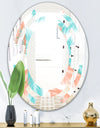 Retro Tropical Foliage II - Modern Round or Oval Wall Mirror - Space