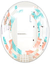 Retro Tropical Foliage II - Modern Round or Oval Wall Mirror - Space