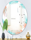 Retro Tropical Foliage II - Modern Round or Oval Wall Mirror - Triple C