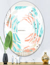 Retro Tropical Foliage II - Modern Round or Oval Wall Mirror - Whirl