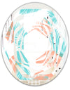 Retro Tropical Foliage II - Modern Round or Oval Wall Mirror - Whirl