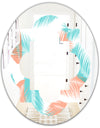 Retro Tropical Foliage II - Modern Round or Oval Wall Mirror - Quatrefoil