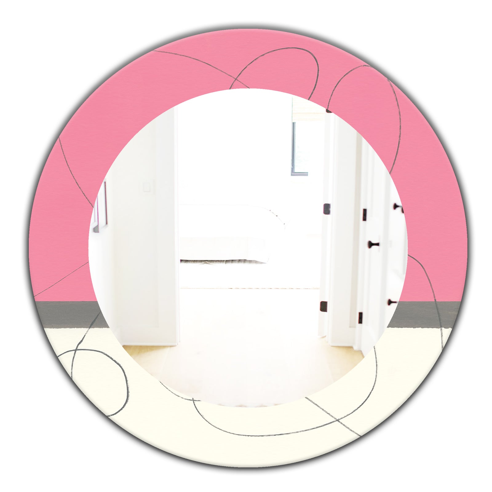 Geometric Neapolitan II - Modern Mirror - Oval or Round Wall Mirror