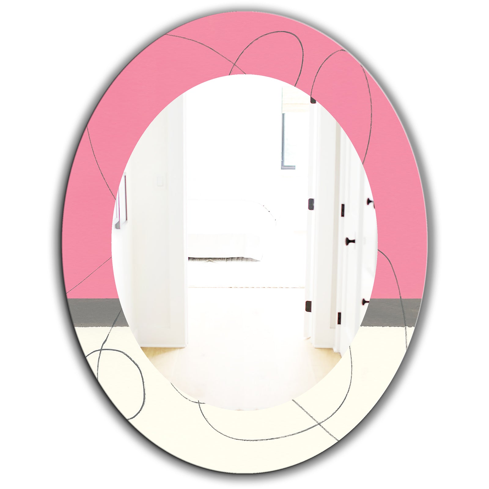 Geometric Neapolitan II - Modern Mirror - Oval or Round Wall Mirror