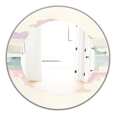 Pink Lifting Fog - Traditional Mirror - Frameless Oval or Round Wall Mirror