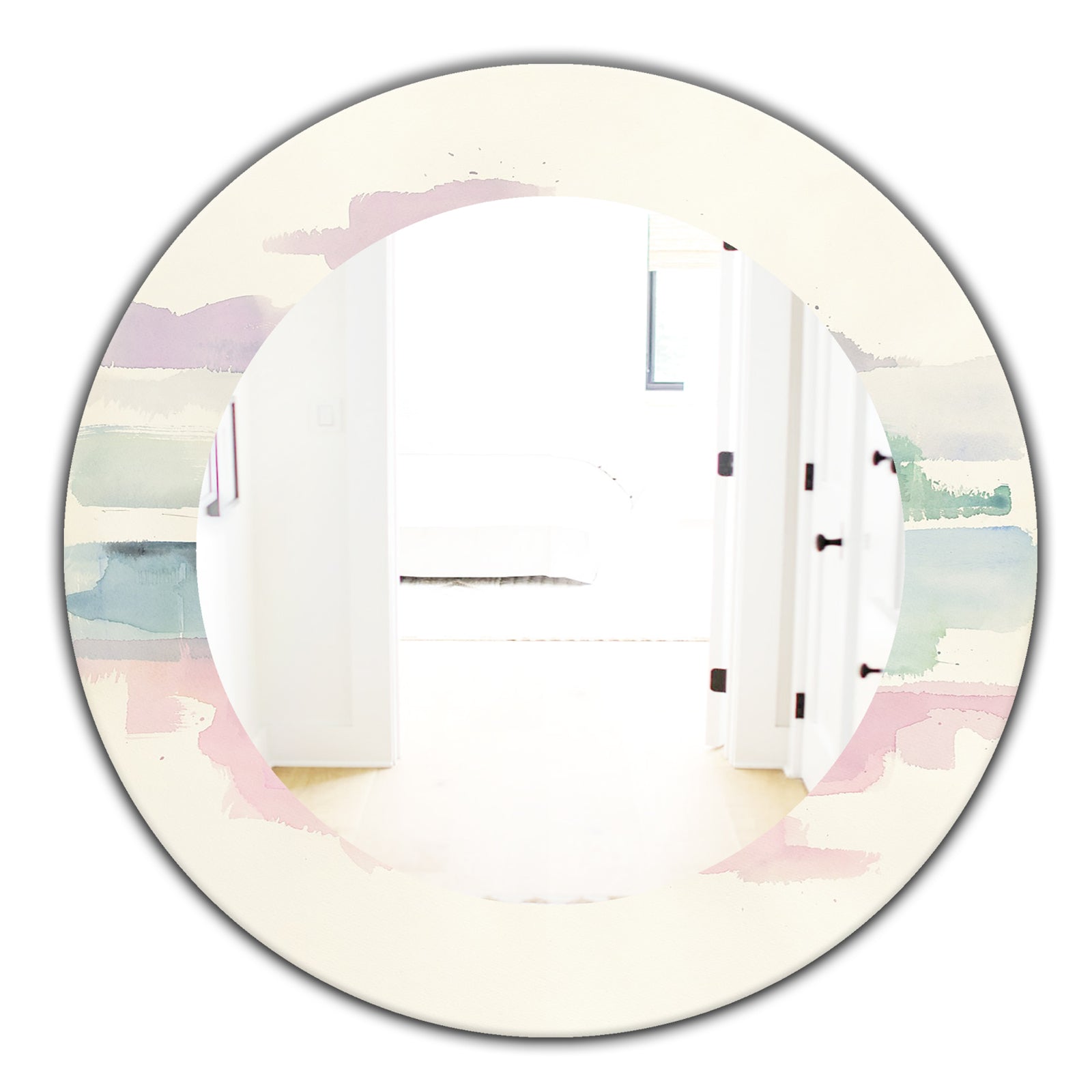 Pink Lifting Fog - Traditional Mirror - Frameless Oval or Round Wall Mirror