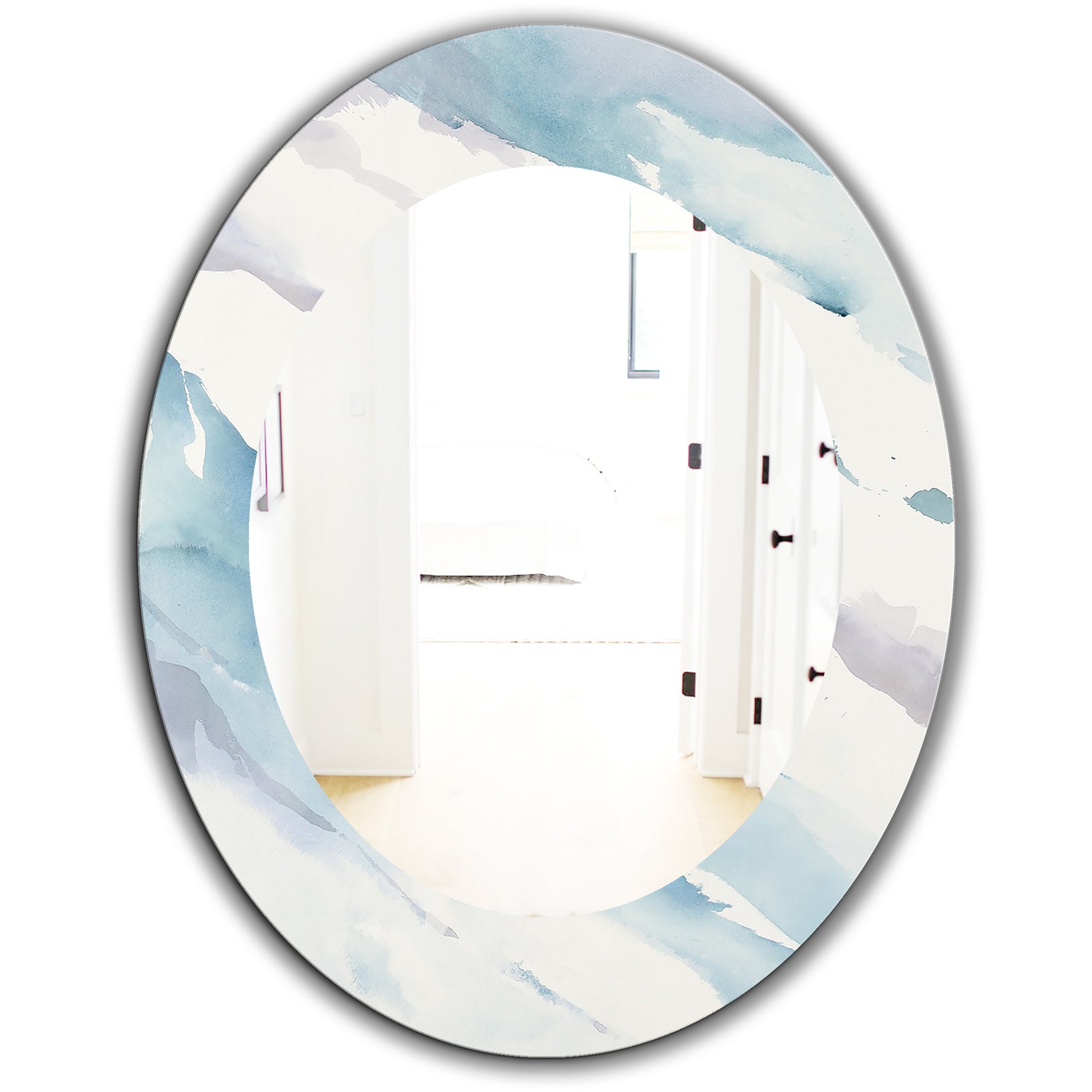Modern Abstract Drift - Traditional Mirror - Oval or Round Wall Mirror