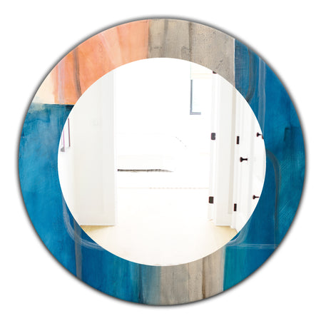 Modern Simply Blue - Modern Mirror - Oval or Round Wall Mirror