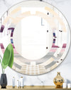 Purple Rock Landscape - Modern Round or Oval Wall Mirror - Space