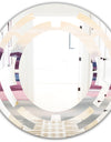 Purple Rock Landscape - Modern Round or Oval Wall Mirror - Space