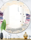 Purple Rock Landscape - Modern Round or Oval Wall Mirror - Leaves