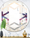 Purple Rock Landscape - Modern Round or Oval Wall Mirror - Hexagon Star
