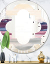 Purple Rock Landscape - Modern Round or Oval Wall Mirror - Quatrefoil