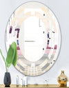 Purple Rock Landscape - Modern Round or Oval Wall Mirror - Space
