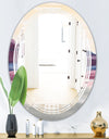 Purple Rock Landscape - Modern Round or Oval Wall Mirror - Triple C