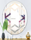 Purple Rock Landscape - Modern Round or Oval Wall Mirror - Hexagon Star