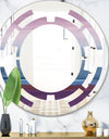 Purple Rock Landscape III - Modern Round or Oval Wall Mirror - Space