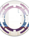 Purple Rock Landscape III - Modern Round or Oval Wall Mirror - Space