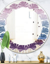 Purple Rock Landscape III - Modern Round or Oval Wall Mirror - Leaves