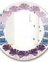 Purple Rock Landscape III - Modern Round or Oval Wall Mirror - Leaves