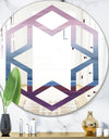 Purple Rock Landscape III - Modern Round or Oval Wall Mirror - Hexagon Star