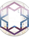 Purple Rock Landscape III - Modern Round or Oval Wall Mirror - Hexagon Star